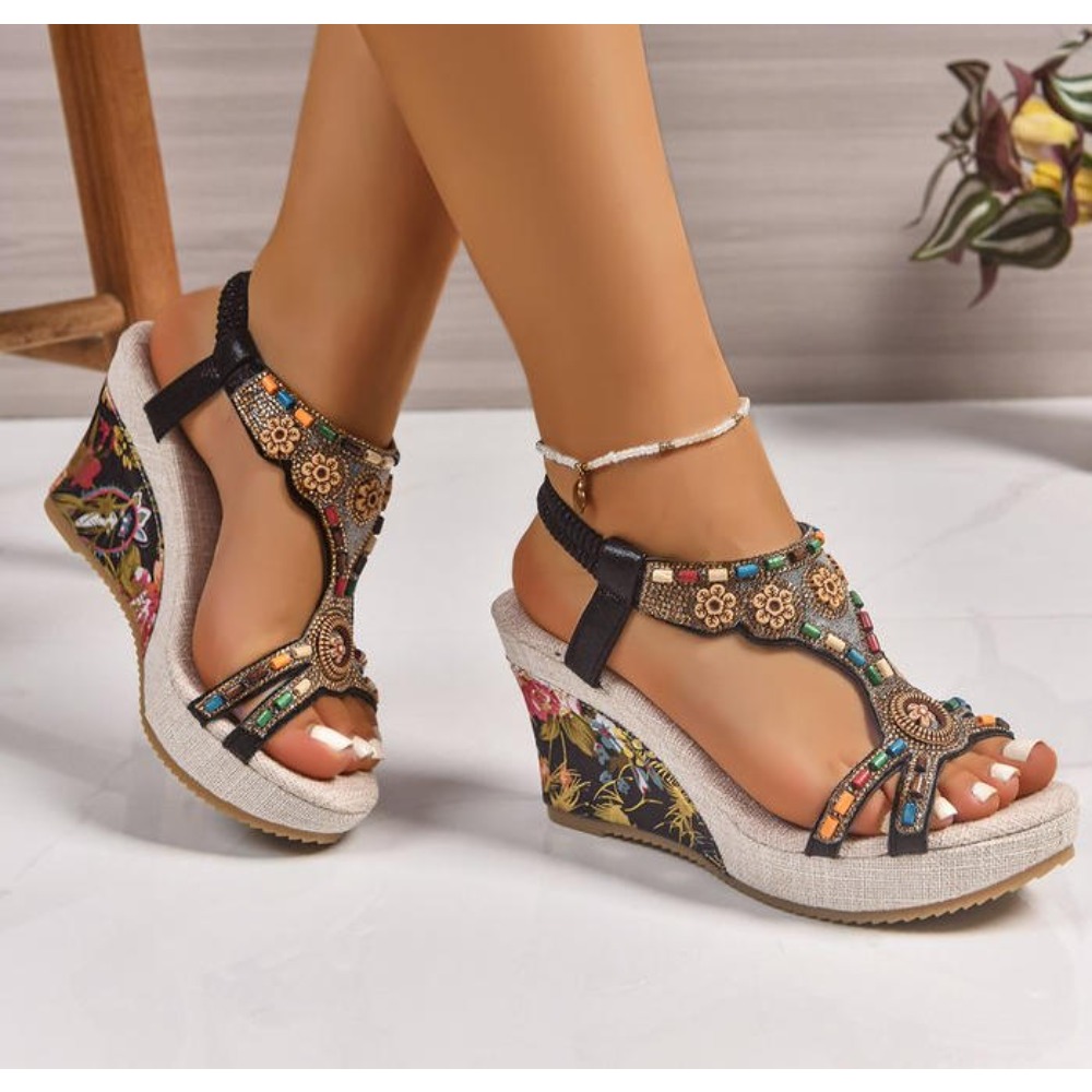 Summer Clothing On Sale - Woman Leather Summer Fashion Wedge Female