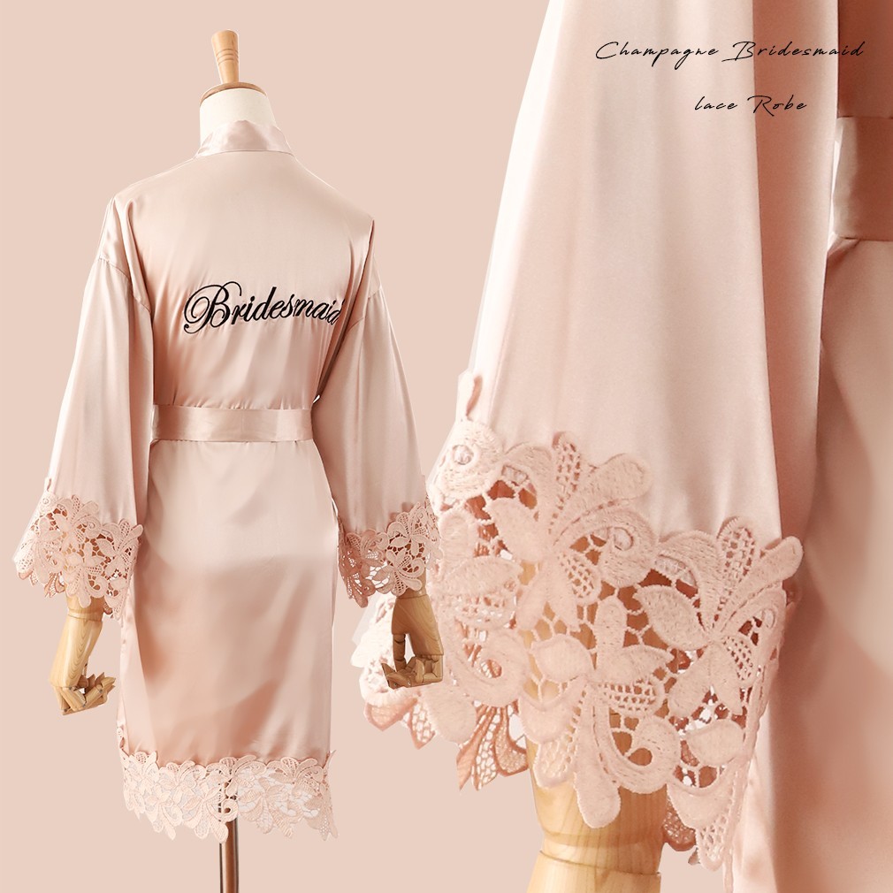 Xl Summer Clothing - Summer Lace Sleepwear Bride&Bridemaid Wedding Robe