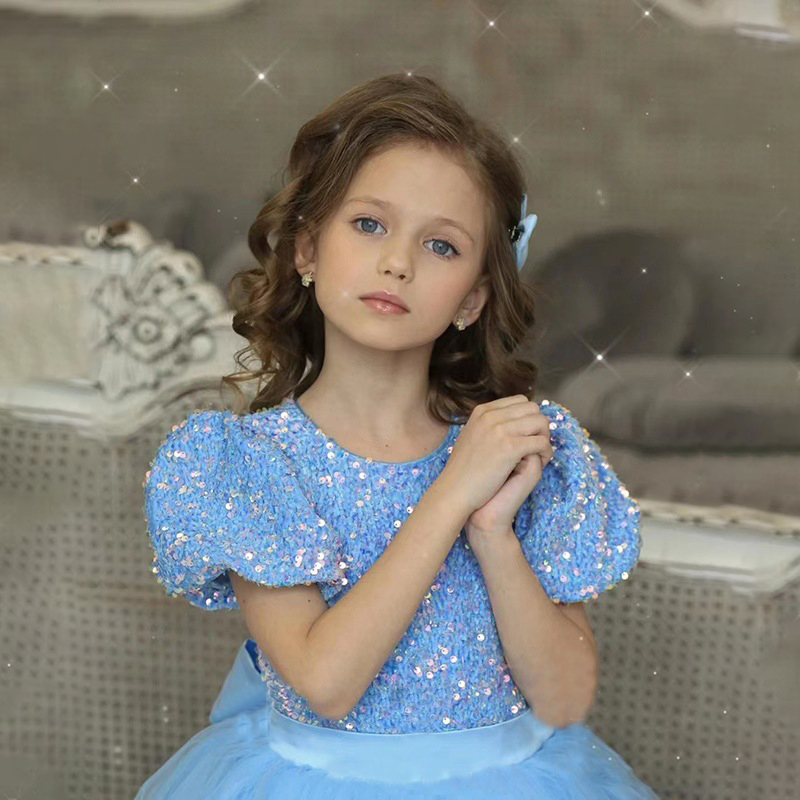 Summer Clothing For Kids Girls - Young Girls Sequin Birthday Tutu Dresses